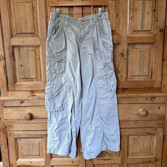 Women's BDG Urban Outfitters Medium Y2K Cargo Straight Leg Pockets Gray Cotton - Picture 1 of 5